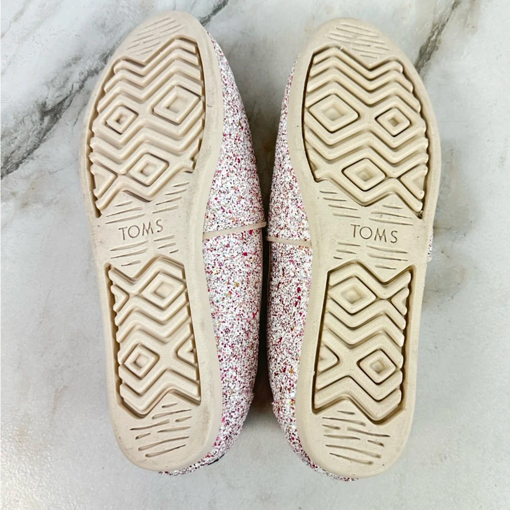 NWOT Toms Alpargata Natural Glitter Slip On Shoes Sneakers Flats Loafers, 8.5 - Picture 12 of 13